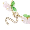 Flower Glass & Acrylic Charm Bracelets BJEW-JB10443-04-4