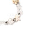 Natural Quartz Crystal Chip Beads & Synthetic Turquoise Beaded Bracelets for Women BJEW-JB12416-03-3