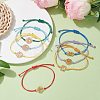 7Pcs 7 Style Alloy Chakra Link Bracelets Set BJEW-JB10017-2