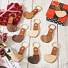 10Pcs 2 Style Wooden & Imitation Leather Pendant Keychain KEYC-TA0001-23-4