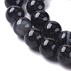 Natural Black Agate Beads Strands G-G582-8mm-60-3