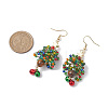Glass Seed Beaded Dangle Earrings EJEW-MZ00170-3