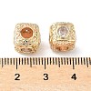 Brass Cubic Clear Zirconia European Beads KK-A254-13G-01-2