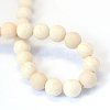 Frosted Natural Fossil Round Bead Strands G-E334-12mm-22-3