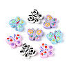 Baking Paint Printed Opaque Acrylic Beads MACR-N018-10-1