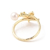Round Natural Freshwater Pearl Finger Ring for Women RJEW-C090-05G-3