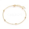 Ion Plating(IP) 304 Stainless Steel Cable Chain Anklets LS-AJEW-P069-03G-1