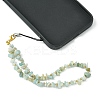 Natural Flower Amazonite Chip & CCB Plastic Round Beaded Mobile Straps HJEW-FZ00003-4
