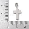 304 Stainless Steel Micro Pave Cubic Zirconia Pendants STAS-Z107-08P-06-3