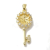 Rack Plating Brass Micro Pave Clear Cubic Zirconia Pendant Settings KK-H485-04G-1