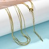 304 Stainless Steel Boston Link Chain Multi-strand Necklaces for Women NJEW-C084-02G-4