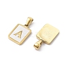 Ion Plating(IP) 304 Stainless Steel Pave Shell Pendants X-STAS-G327-01G-A-2