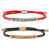 2Pcs DON'T LET THE HARD DAYS WIN 304 Stainless Steel Charm Motivational Quote Bracelets FG5463-5-6