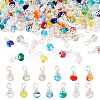 130Pcs 13 Colors Glass Pendants PALLOY-TAC0194-1