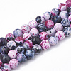 Dyed Natural Fire Crackle Agate Beads Strands G-T098-02B-01-1