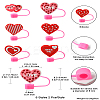 12Pcs 6 Styles Valentine's Day Theme PVC & Silicone Dustproof Straw Cap AJEW-CJ0001-26-9