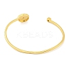 Rack Plating Brass Pave Clear Cubic Zirconia Sun Open Cuff Bangles BJEW-B110-03G-01-3
