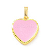 Real 18K Gold Plated Eco-friendly Rack Plating Brass Enamel Pendants KK-F843-06G-01-1
