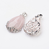Valentine Gifts Idea for Guys Natural Rose Quartz Pendants G-Q689-10-2