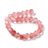 Cherry Quartz Glass Star Cut Round Beads Strands G-M418-C11-01-3