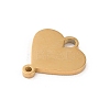 304 Stainless Steel Heart Connector Charms LS-STAS-R222-01G-2