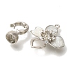 Brass Micro Pave Clear Cubic Zirconia Fold Over Clasps KK-K389-022P-2