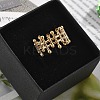 304 Stainless Steel Open Cuff Ring for Women RJEW-M049-01G-05-2