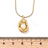 304 Stainless Steel with Acrylic Pearl Oval Pendant Necklaces NJEW-G184-05G-5
