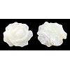 Half Drilled Natural White Shell Rose Flower Flatback Beads X-SH160-1
