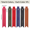 6Pcs 6 Colors PU Leather Bookmarks AJEW-SP0002-27-2