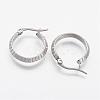 304 Stainless Steel Hoop Earrings EJEW-N0039-17-3