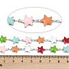 304 Stainless Steel Enamel Starfish Link Chains CHS-F023-01D-P-2
