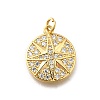 Brass Micro Pave Clear Cubic Zirconia Pendants KK-F899-11G-1
