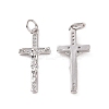 Rack Plating Brass Micro Pave Cubic Zirconia Pendants KK-C008-37P-1