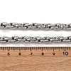 6.5MM 304 Stainless Steel Textured Rope Chain Necklaces NJEW-T016-17P-5