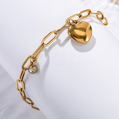 304 Stainless Steel Charm Bracelets STAS-D152-01G-1