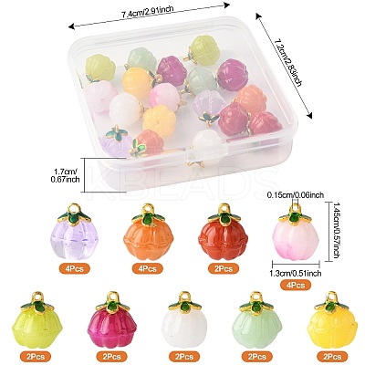 24Pcs 9 Colors Glass Charms GLAA-FS0002-42-1