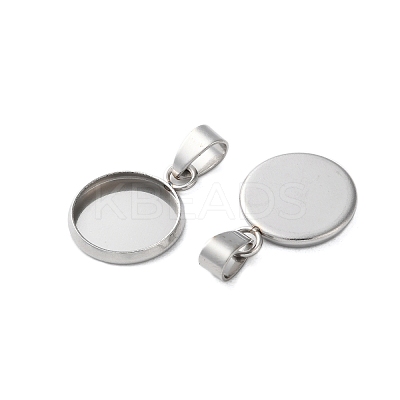 304 Stainless Steel Pendant Cabochon Settings STAS-L282-010P-04-1
