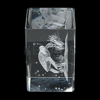 3D Laser Engraving Animal Glass Figurine DJEW-R013-01D-1