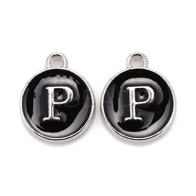 Platinum Plated Alloy Charms X-ENAM-S118-02P-P-1