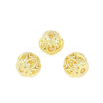 Brass Hollow Beads KK-A226-07A-G-1