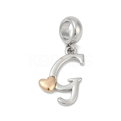 Brass European Dangle Charms LS-KK-Z097-01G-GP-1