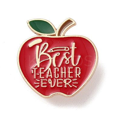 Teacher's Day Theme Rack Plating Light Gold Alloy Brooches X-JEWB-Z016-01KCG-06-1