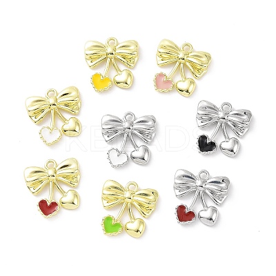 Rack Plating Alloy Enamel Pendants PALLOY-D007-05-1