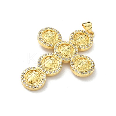 Brass Micro Pave Cubic Zirconia Pendants KK-H537-26B-G-1