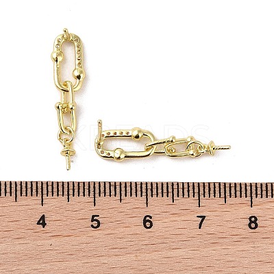 Brass with Cubic Zirconia Stud Earring Findings KK-B087-07G-1