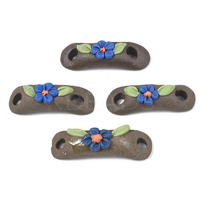 Handmade Porcelain Conector Charms PORC-N004-143B-1