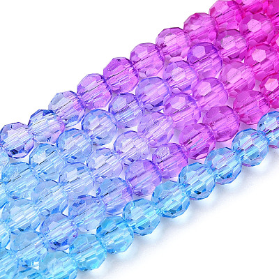 Transparent Glass Beads Strands X-GLAA-E036-07O-1
