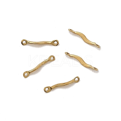 304 Stainless Steel Wavy Bar Links Connector Charms STAS-A134-01C-G-1