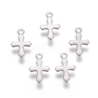 Tarnish Resistant 316 Surgical Stainless Steel Tiny Cross Charms STAS-E470-03P-1